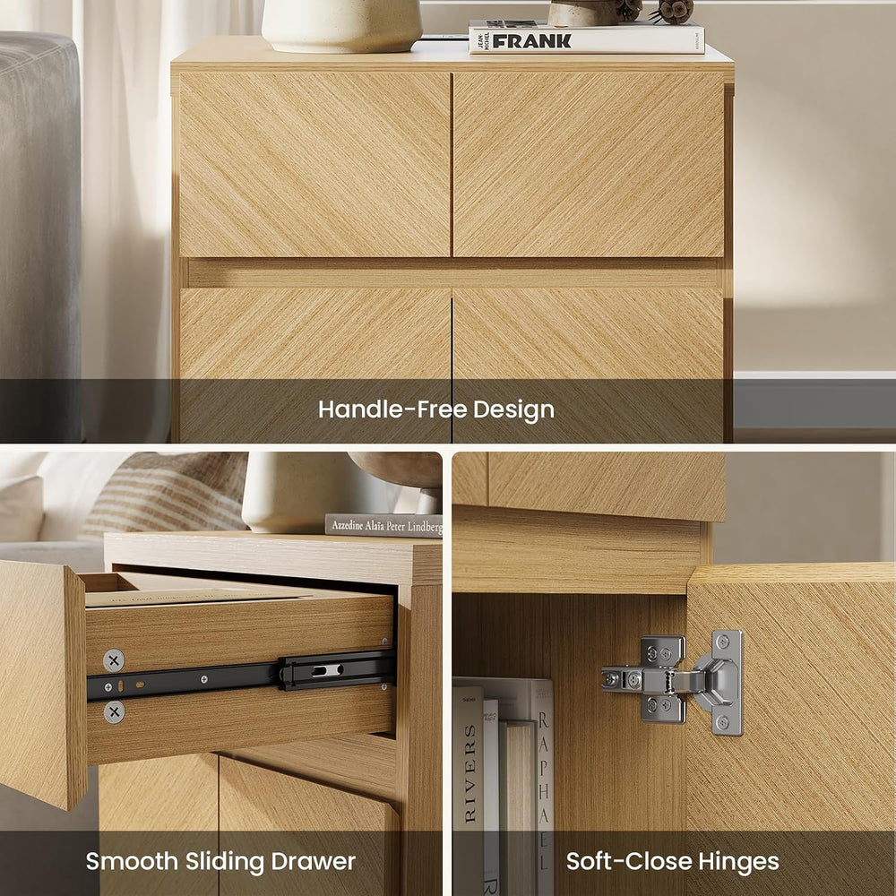 ModernMate 23.5" Tall Modern Nightstand, Wood Bedside Table with Drawer,...