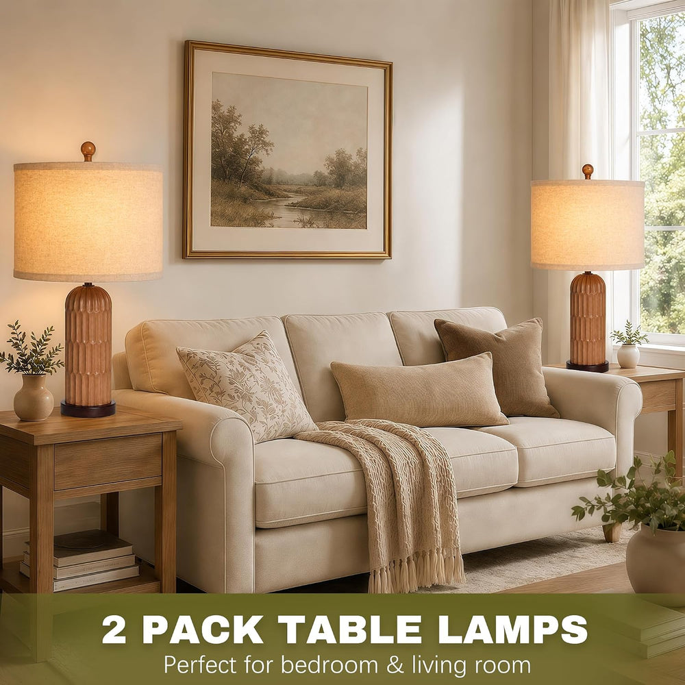 Table Lamps for Living Room Set of 2 Night Stand Bedside Lamps for Bed Room M...