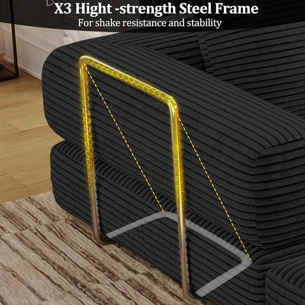 BSHOMGI Convertible Futon Sofa Bed, Couch for Living Room,Modular Futon Couch...