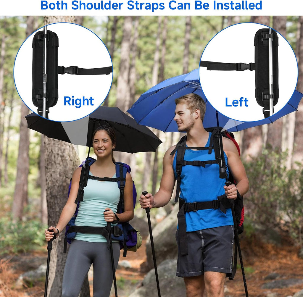 Homakover Hands-Free Backpack Umbrella Clip Holder, Rain Stand Bracket Mount for Outdoor Hiking Fixed, Fit for Most Standard Backpack Shoulder Strap