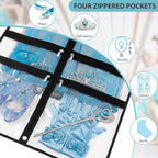 SLEEPING LAMB 6 Packs Clear Dance Garment Bags for Dancers with 4 Pockets, 40" Kids Dance Costume Garment Bag for Travel and Dance Competition, Hanging Clothes Storage for Dress, Uniform, Black