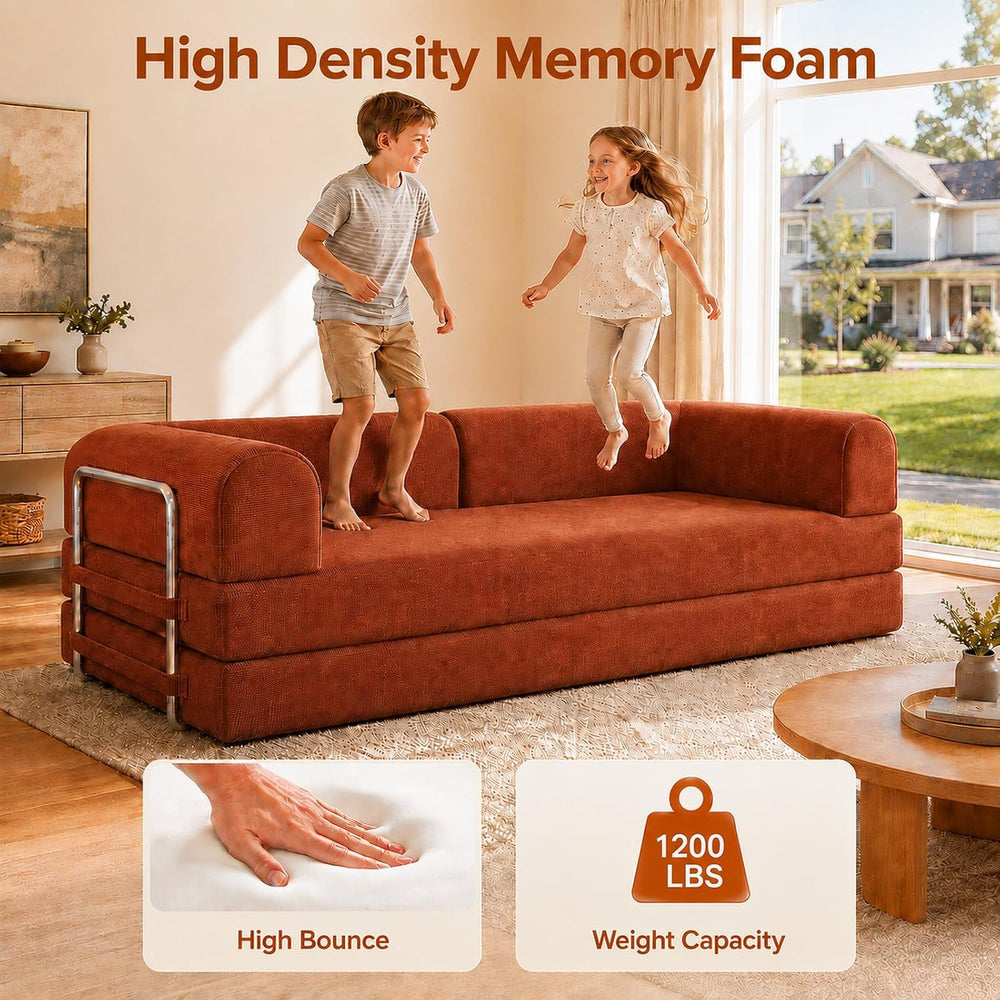 WHGBJA 79" 5 in 1 Convertible Sofa Bed Couch, Modular Sectional, Lovesea...