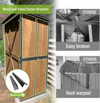 Outdoor Storage Shed with Metal Frame,Large Wooden Tool Cabinet with Adjustable Shelfs, House Garden Shed for Backyard Garden Patio Lawn