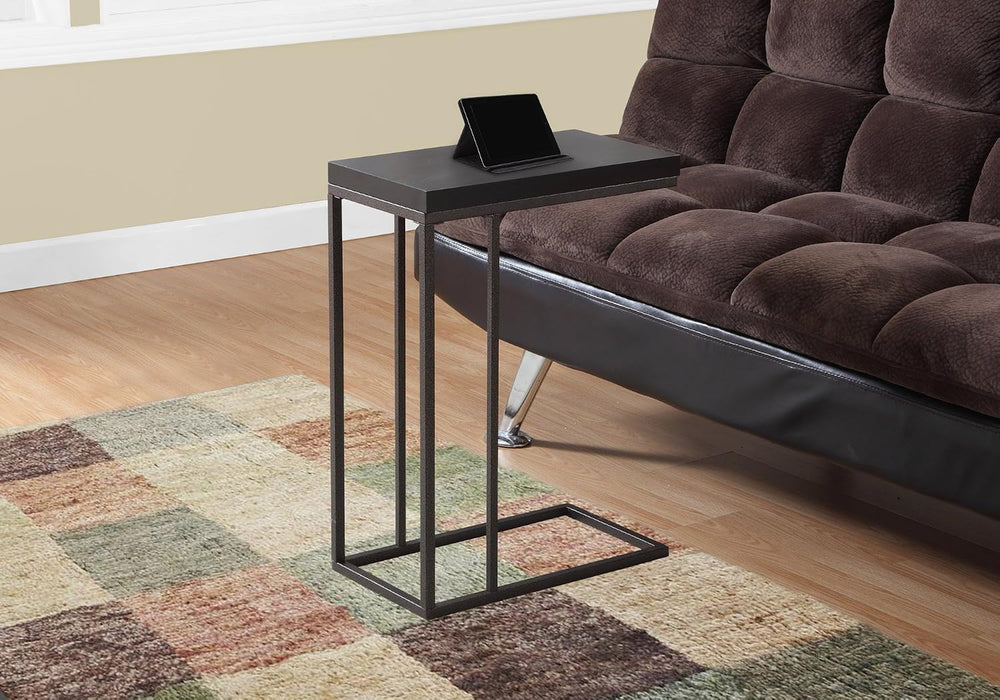 Accent Table, C-Shaped, End, Side, Snack, Living Room, Bedroom, Brown Laminat...