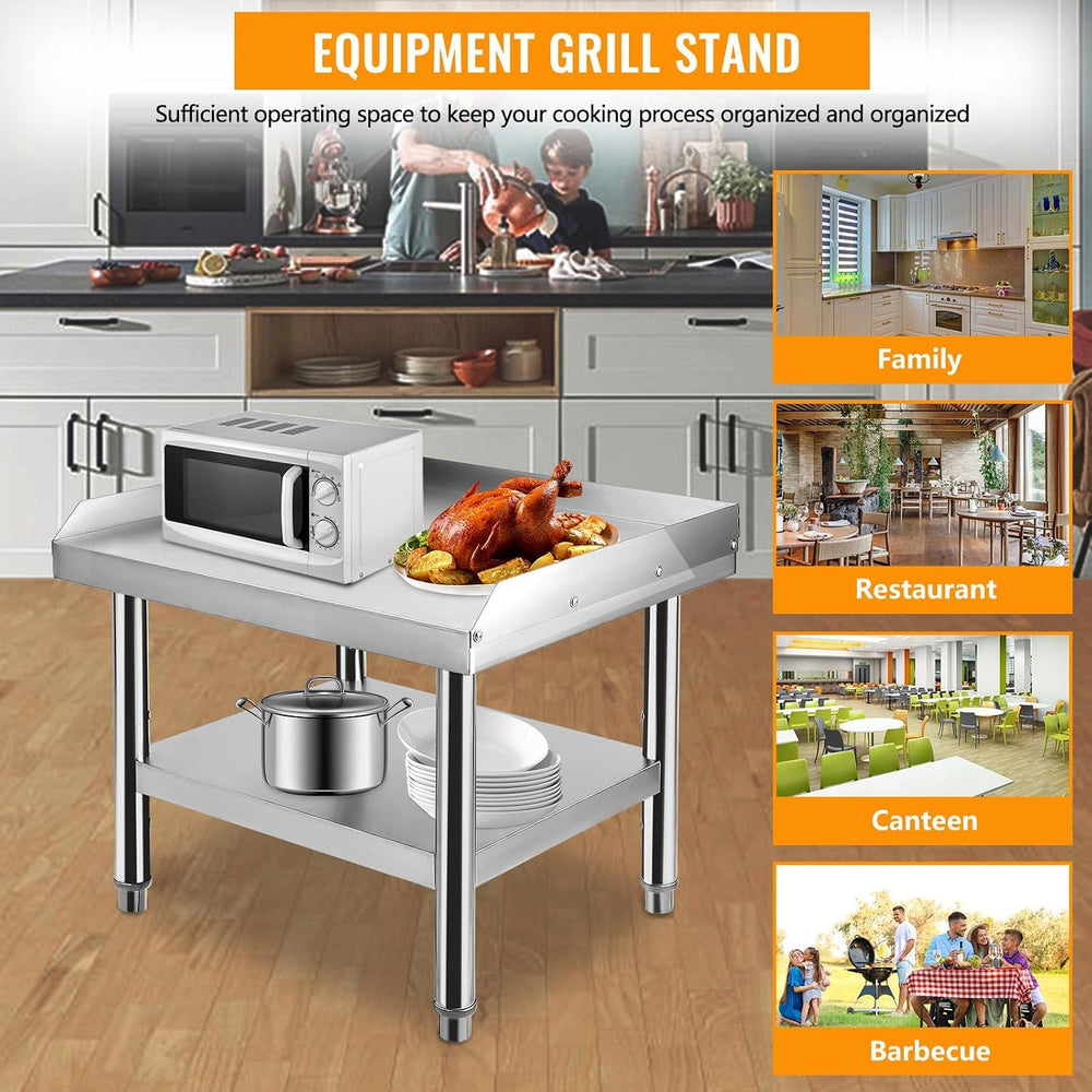 Stainless Steel 24x24x24 Inch Equipment Grill Stand Table, 660 Lbs Top & ...