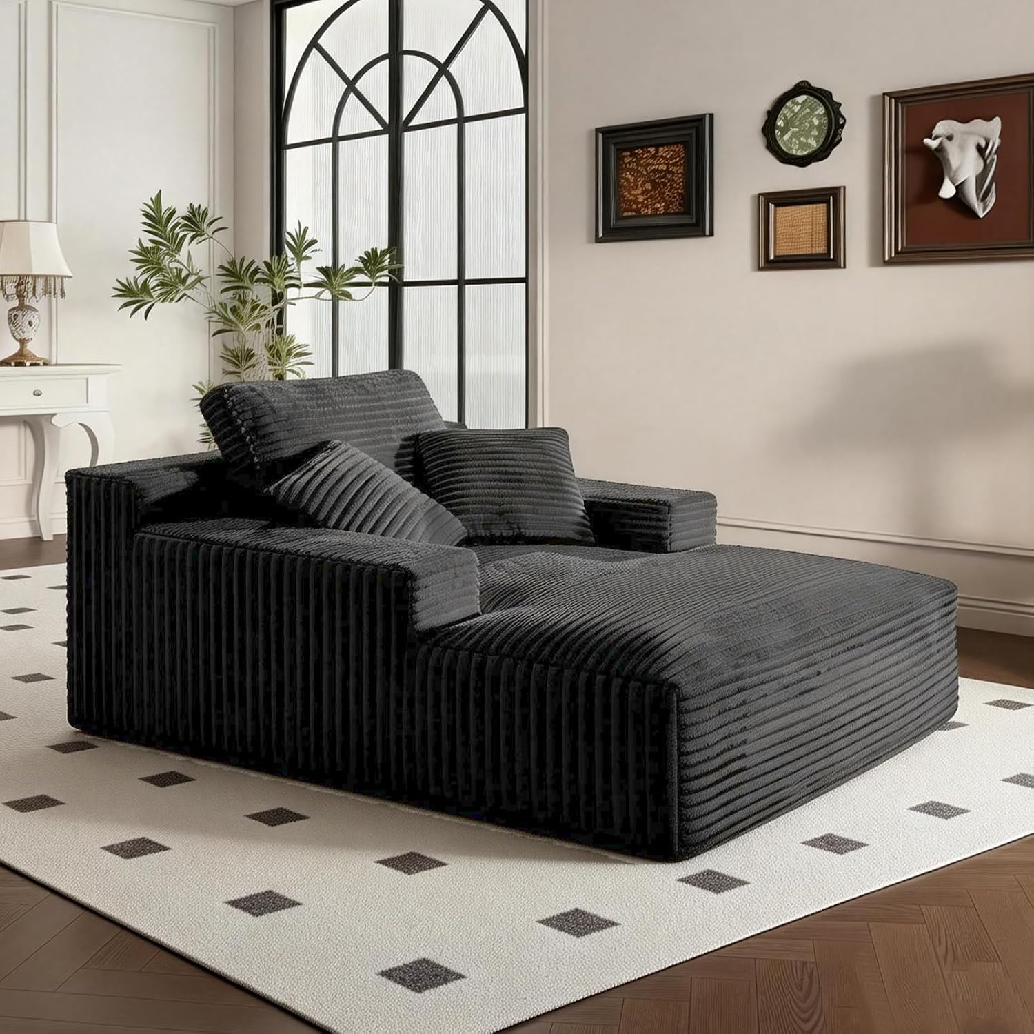 68" Oversized Boneless Chaise Lounge Chair, Cloud Reading Sofa | Oversized Comfort, Boneless Design, High-Density Foam, Deep Seat Support, Soft Corduroy, No Assembly