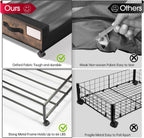 Yecaye Under Bed Storage with Wheels, 2Pack Under Bed Storage Containers, Underbed Shoe Storage Organizer, Rolling Under Bed Metal Drawers for Clothes, Blankets, Brown