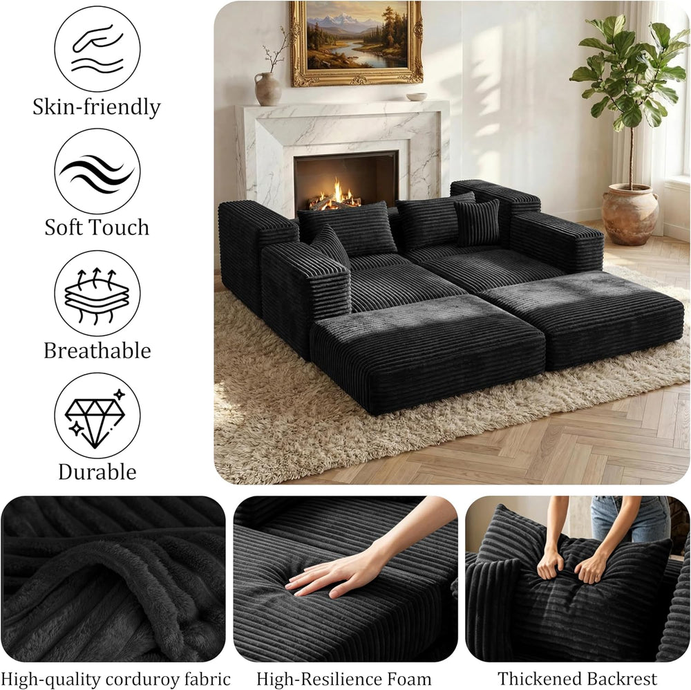 Cloud Modular Sectional Sofa, Comfy Couch with Non Slip Base, Modern L-Shaped...