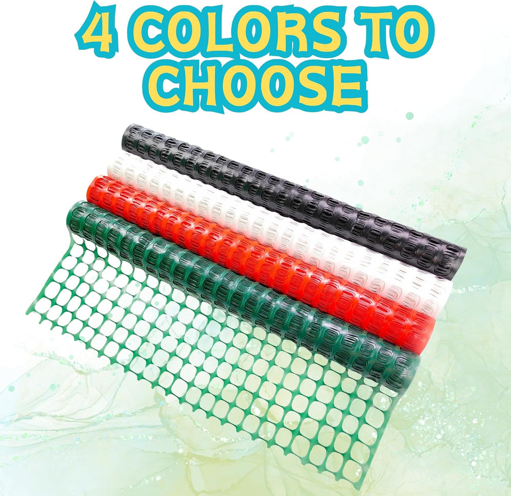 PotatoLife 4'x100' Plastic Mesh Fence for Garden with 100 Zip Ties, G...