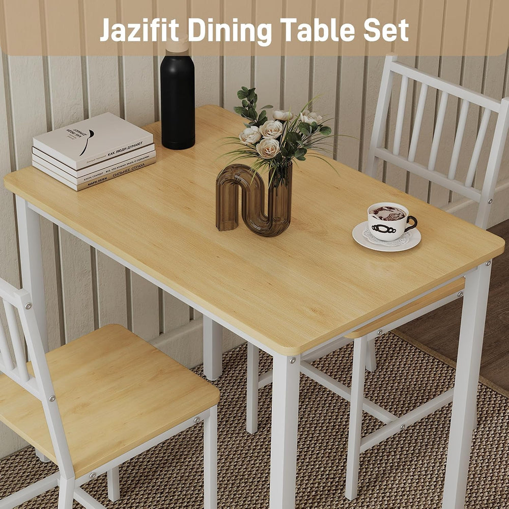 3-Piece Dining Table Set for 2, Space-Saving Kitchen Table Set for Small Spac...