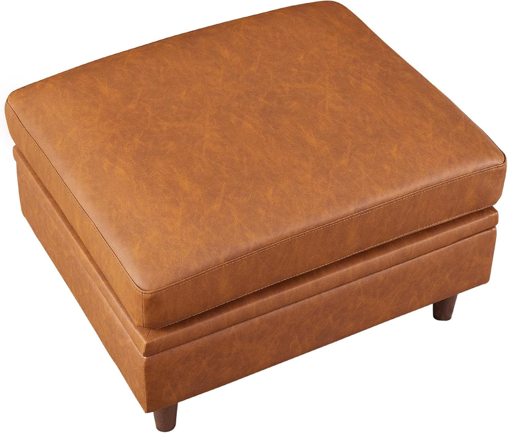 GarveeLife 85" Mid Century Modern PU Leather Sofa, 3 Seater Couch with D...