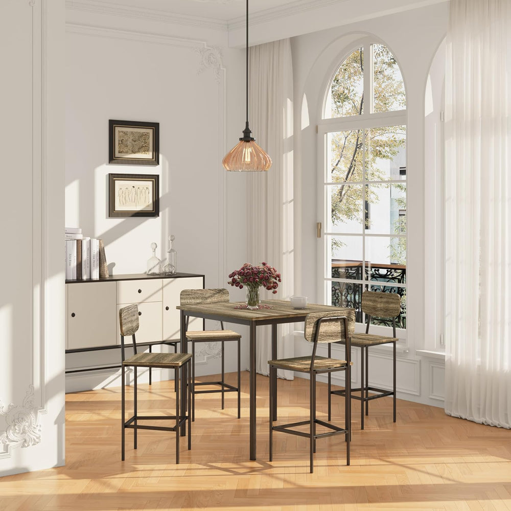 Kitchen Table and Chairs of 4, 5 Piece Dining Table Set | Sturdy Industrial S...