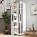 ZeHuoGe Kitchen Pantry Cabinet with Multi-Functional Pull-Out Multi-Tier Storage Shelf,Farmhouse Storage Cabinet with Glass Doors,Pantry Organizers for Kitchen, Bar,Dining Room