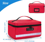 Damero Locking Pill Bottle Organizer with Inner Dividers, Medicine Storage and Organizer Bag Combination Lock for Medicine, Vitamins and Medical Supplies, Red