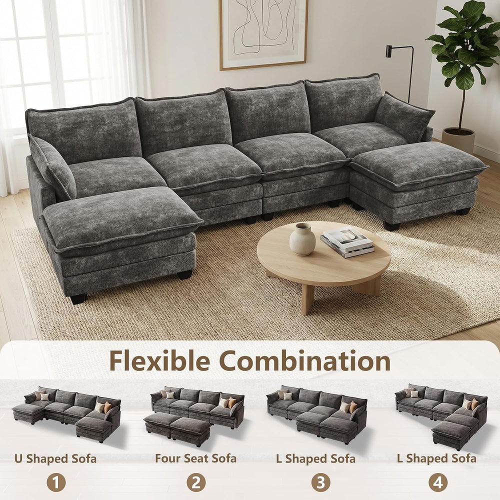 Modular Sectional Couch for Living Room, U Shaped Comfy Sofa | Comfortable Fo...