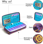 Weekly Pill Organizer 2 Times a Day, Zumd Pill Box 7 Day with Cute Quilted Fabric Zipper Case, Travel Pill Case Am Pm for Vitamin Medicine Organizer