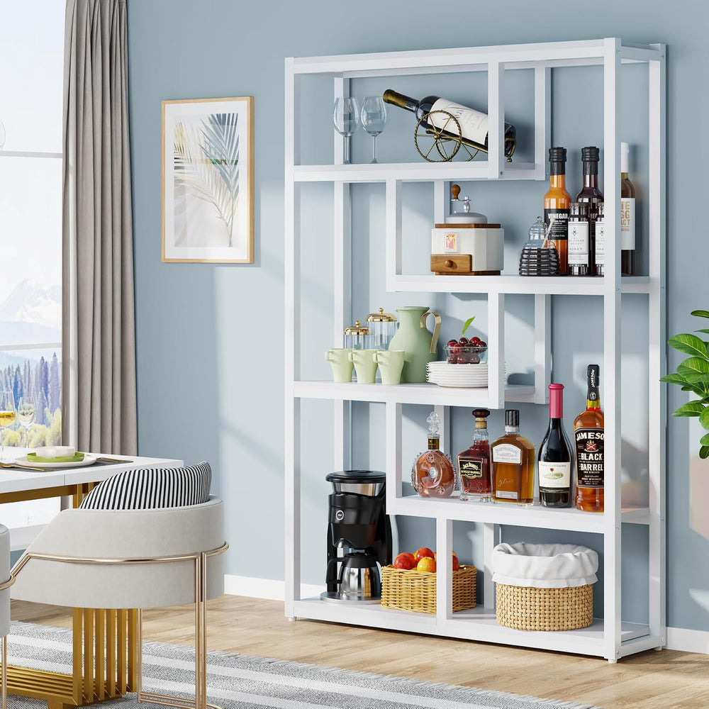 Tribesigns Way to Origin 6-Shelf Industrial Bookshelf, Modern Etagere Bookcas...