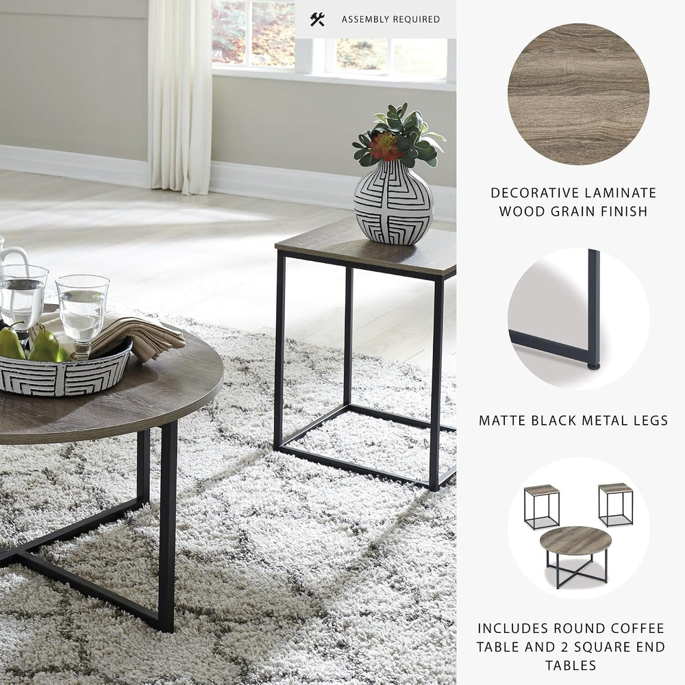 Signature Design by Ashley 3-Piece Living Room Coffee and End Table Set | Rou...