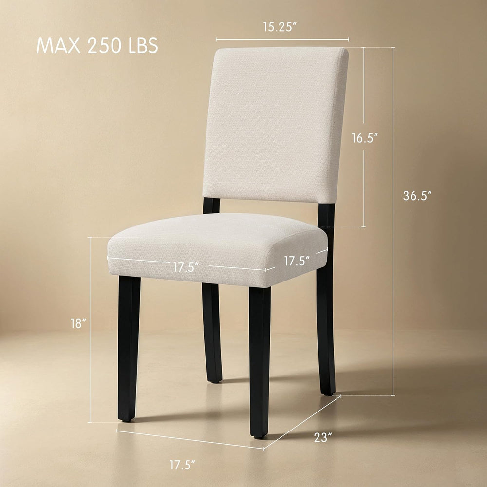 CHUN YI Dining Chairs Set of 2, Upholstered Dining Room Chairs, Modern Farmho...