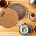 Handmade Tea Cake Storage Holder Small 18cm round Tea Box Organizer for Travel and Home Use