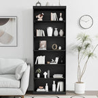 82" Wooden Book Shelf, 5 Shelf Bookcase, Modern Bookshelf with Adjustable Shelf for Home Office, Study Room, Black