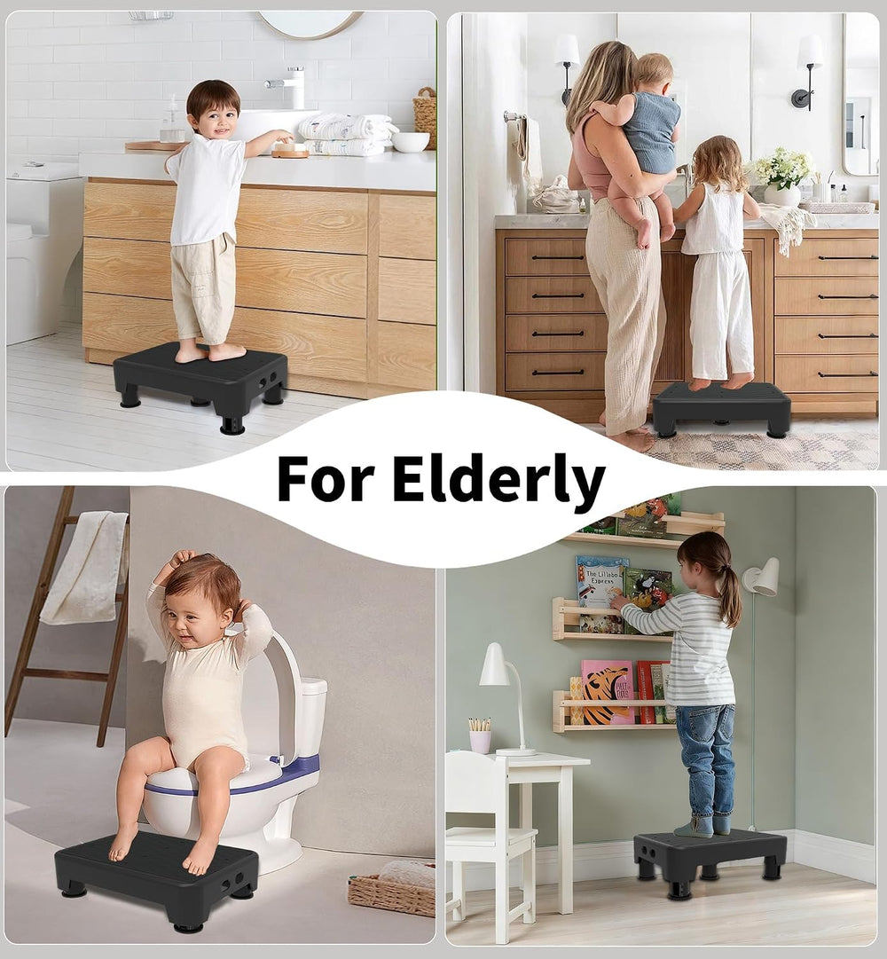 5-Level Adjustable Step Stool, 700 LBS Capacity Safety Bed Step for Seniors, ...