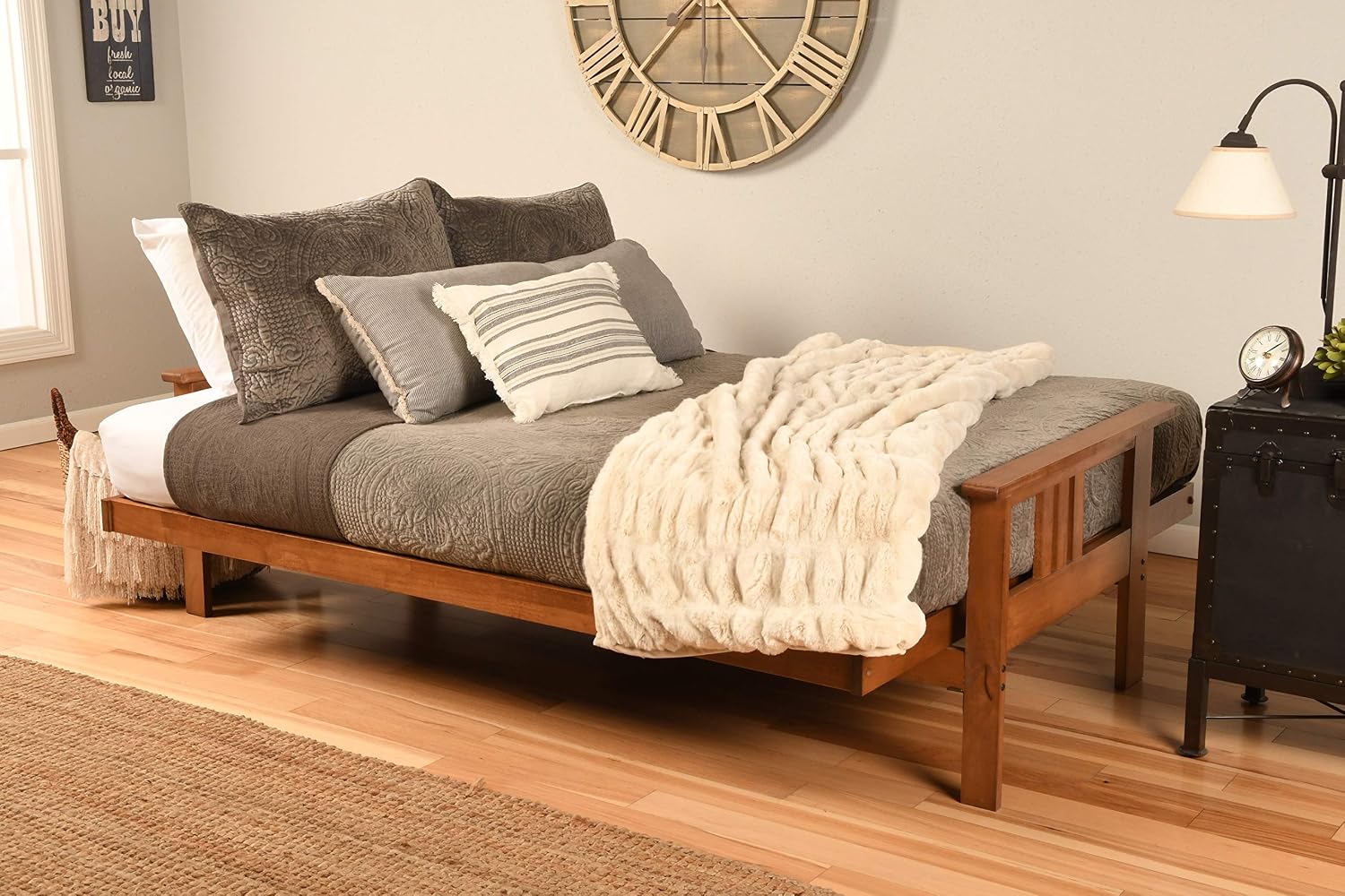 Kodiak Furniture Monterey Futon Set, No Drawers, with Barbados Base and Oregon Trail Java Mattress
