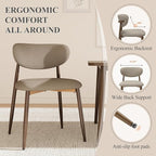 Dining Chairs Set of 2, Upholstered Dining Room Chairs with Metal Legs and Anti Slip Pads, Curved Back Kitchen Chair for Home and Restaurant Use, Camel