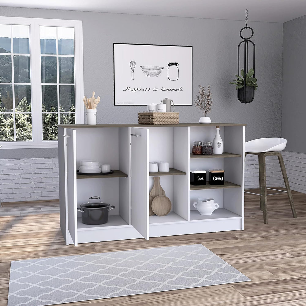 Ginger Kitchen Island with Spacious Prep Space