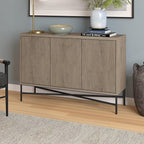 Henn&Hart 48" Wide Rectangular Buffet Table in Weathered Gray, for Home, Living Room, Bedroom, Entertainment Room, Office