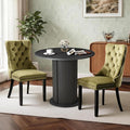 SoarFlash Kitchen Table and Chairs for 2, 31.5" Dining Table Set for 2 with Upholstered Chairs, 3 Piece Kitchen Table Set with Storage Shelf for Small Space, Apartment