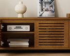 LKTART Mid Century Modern TV Stand,Extendable Entertainment Center for 65/70/75/80 Inch TV,Media Console for Living Room&Bedroom, Brown Ebony
