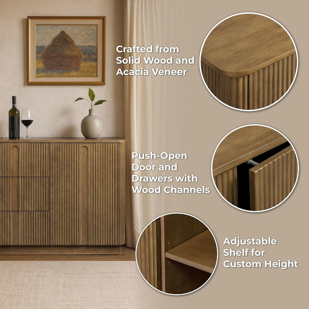 Teamson Home 42'' W Scandinavian Style Sideboard with 3 Drawer 1 Door...