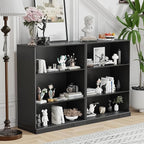 41" Wooden Book Shelf, 2 Shelf Bookcase, Modern Bookshelf with Adjustable Shelf for Home Office, Study Room, Black
