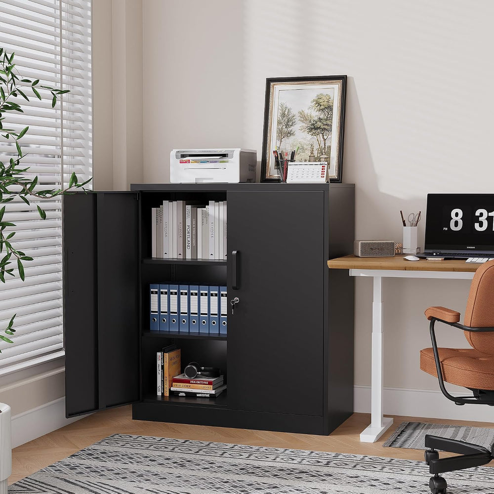 Metal Storage Cabinet, Garage Storage Cabinet with Locking Doors and Adjustab...