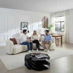 Curved Boucle Sectional Sofa, 132", Deep Seat, Chaise, Oversized, Modern | Comfy Sectional Couches with Chaise (Right-Facing, Beige), Curved Boucle Sectional Sofa, 132", Deep Seat, Chaise, Oversized