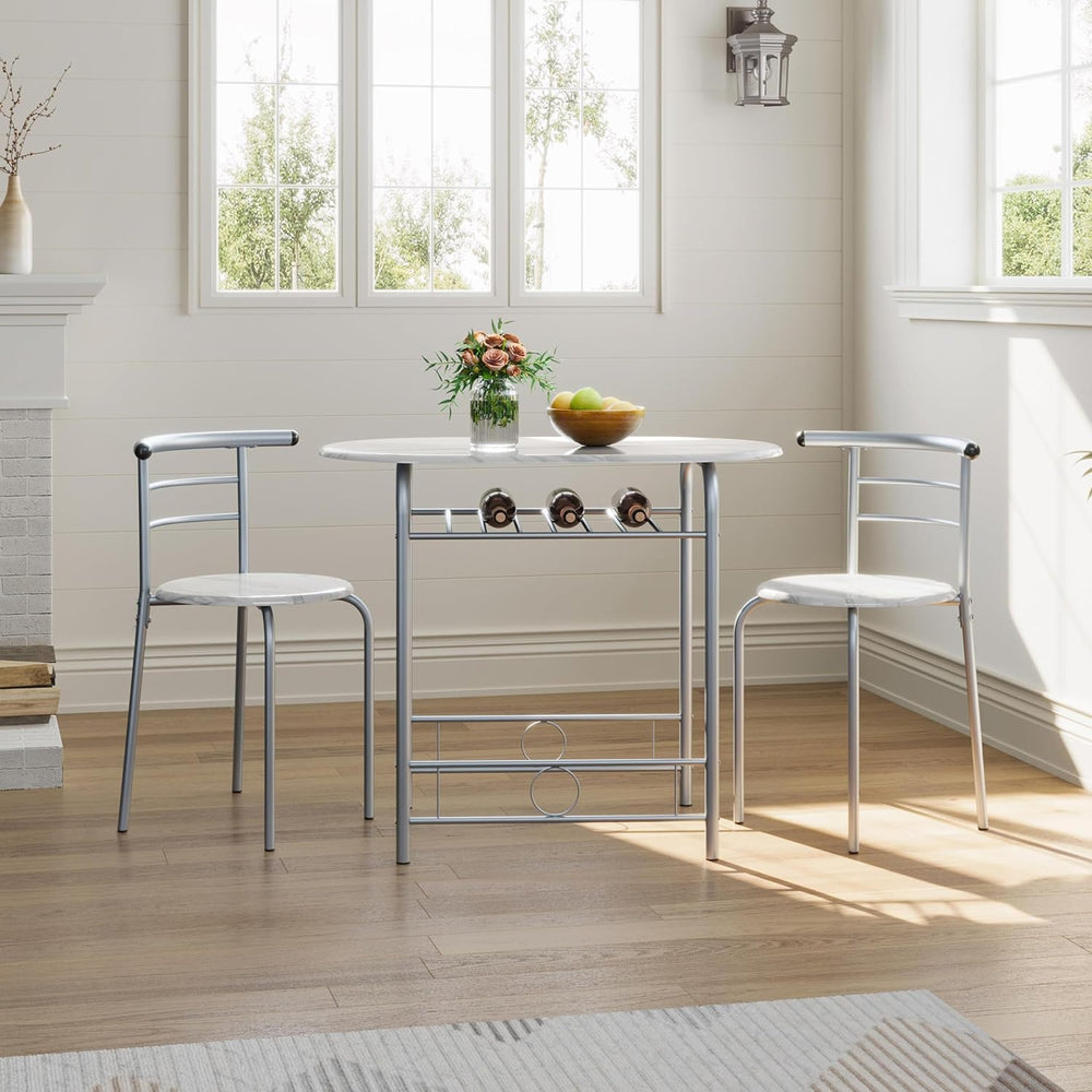Yaheetech 3-Piece Dining Table Set, Breakfast Bistro Table Set for 2, Small K...