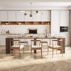 KEIKI 20"-118.5" L Extendable Foldable Dining Room Table for 1-10 People, Wood Multifunctional Rectangle Expandable Console Kitchen Living Meeting Room Furniture, 6 Tabletop Length Options, Barnwood