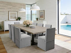 Grey Upholstered Dining Chairs Set of 6, Kitchen & Dining Room Chairs, Mid Century Modern Chairs, Linen Dining Chairs with Wooden Frame, Fabric