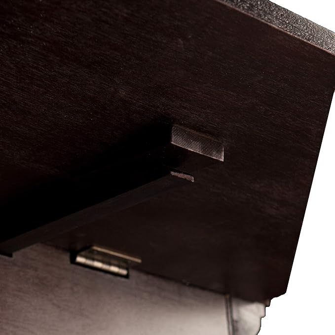SEI Furniture Grantham Faux Stone Corner Electric Fireplace with Hidden Media Shelf, New Ebony