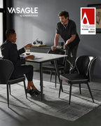 VASAGLE EKHO Collection - Dining Chairs Set of 4, Upholstered Kitchen Chairs, Comfortable Seat, Synthetic Leather with Stitching, Mid-Century Modern, Easy Assembly, Living Room Lounge, Ink Black