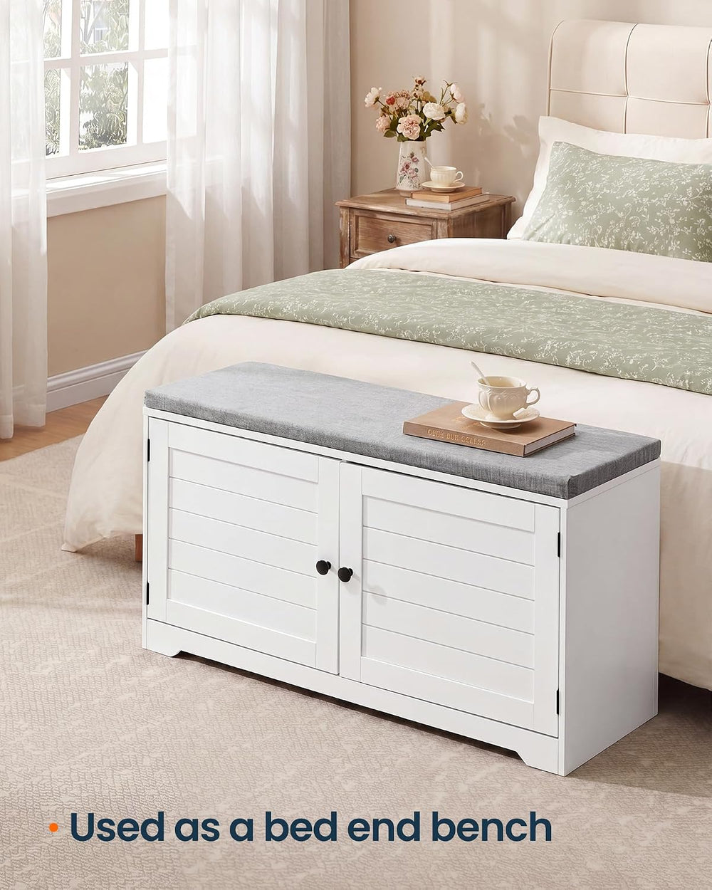 SONGMICS HOME 3-Tier Entryway Bench, Shoe Bench with Padded Seat, for Hallway...