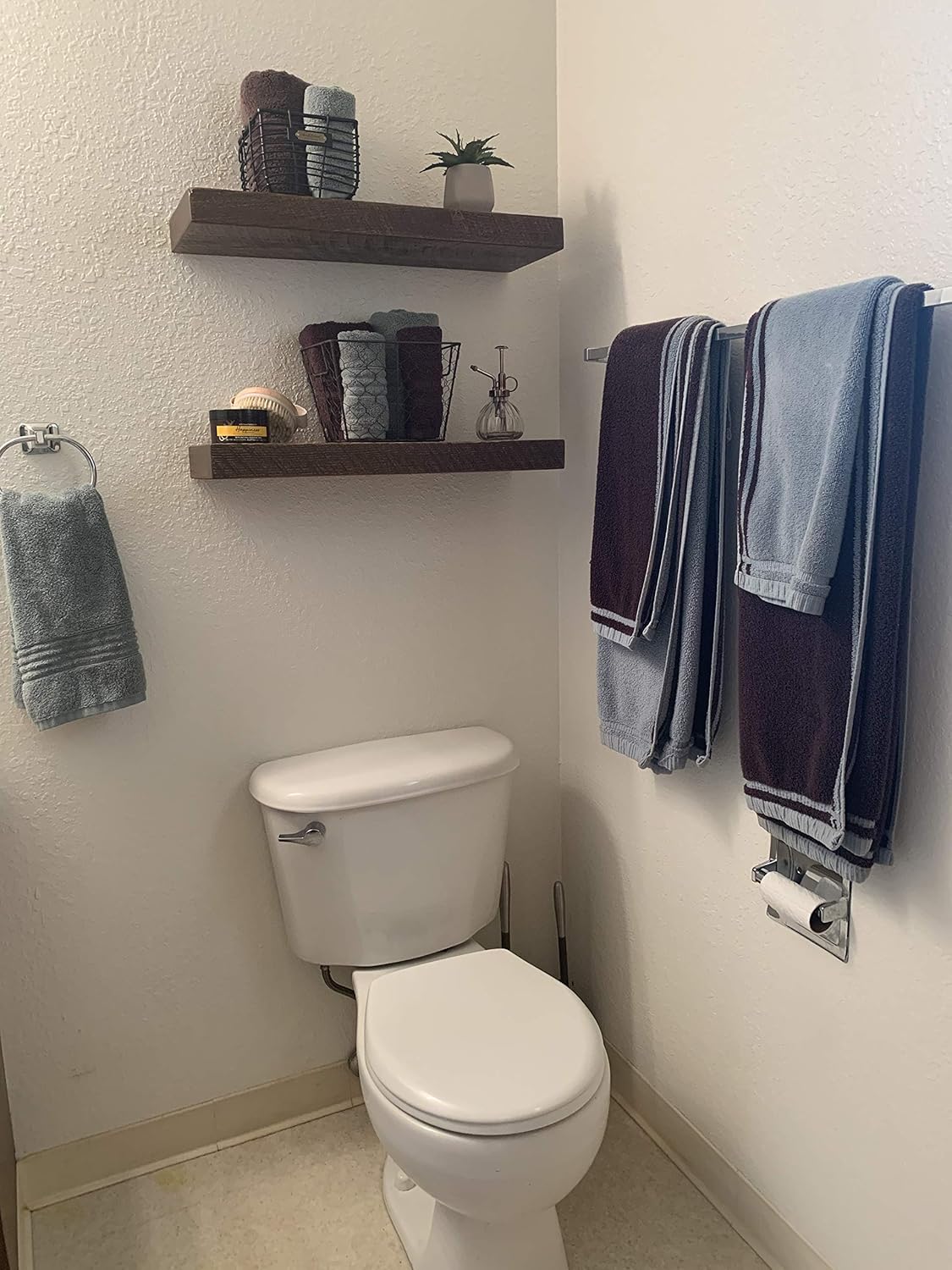 joelsantiques 18 Inch Wooden Floating Shelves for Wall - 18x8x2 in - Made of Natural Wood - Short Heavy Duty Rustic Wall Shelves for Bedroom - Perfect for Living Room, Kitchen - Mocha