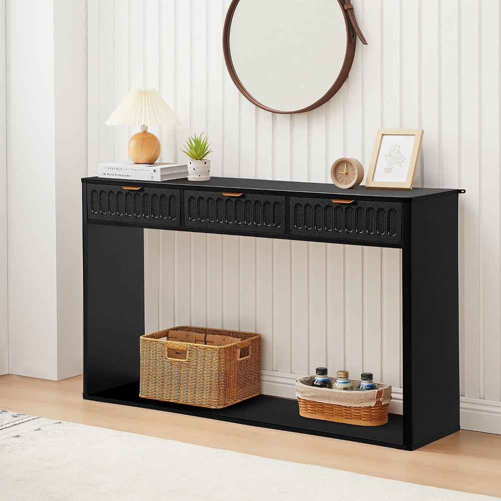 Entryway Table with Storage, Narrow Console Table with 3 Drawers, 51.18' ...