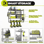 KAFAHOM Power Tool Organizer, Garage Tool Organizers and Storage,Drill Holder Wall Mount, Storage Rack for Cordless Drill, Heavy Duty Tool shelf with Screwdriver Holder/Pliers Holder/Hammer Holder