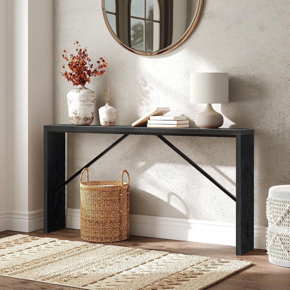 MAHANCRIS Console Table, 62.2" Long Sofa Table Behind Couch, Narrow Entr...