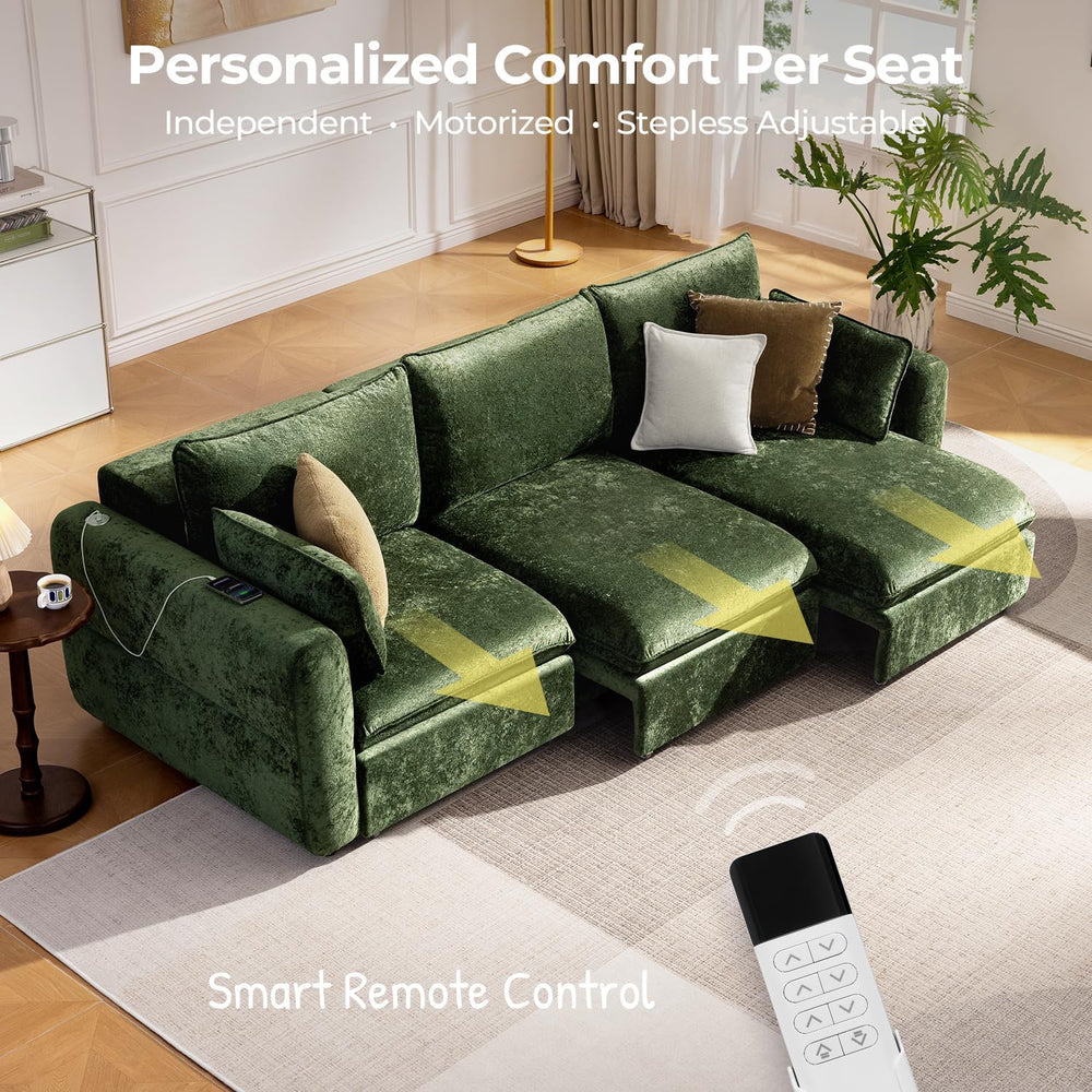 103" Electric Pull Out Sleeper Sofa Bed, 2in1 Power Extendable Couch Bed...