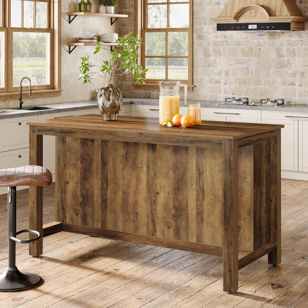 Tribesigns Kitchen Island with Seating and Storage, 59-Inch Large Farmhouse S...