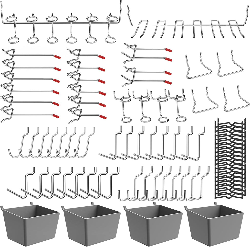Ultrawall 120-Piece Pegboard Hooks Set, Peg Board Organizer Accessories with Bins for Hanging Various Tools in Garage, Kitchen, Craft Room