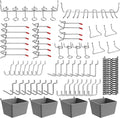 Ultrawall 120-Piece Pegboard Hooks Set, Peg Board Organizer Accessories with Bins for Hanging Various Tools in Garage, Kitchen, Craft Room